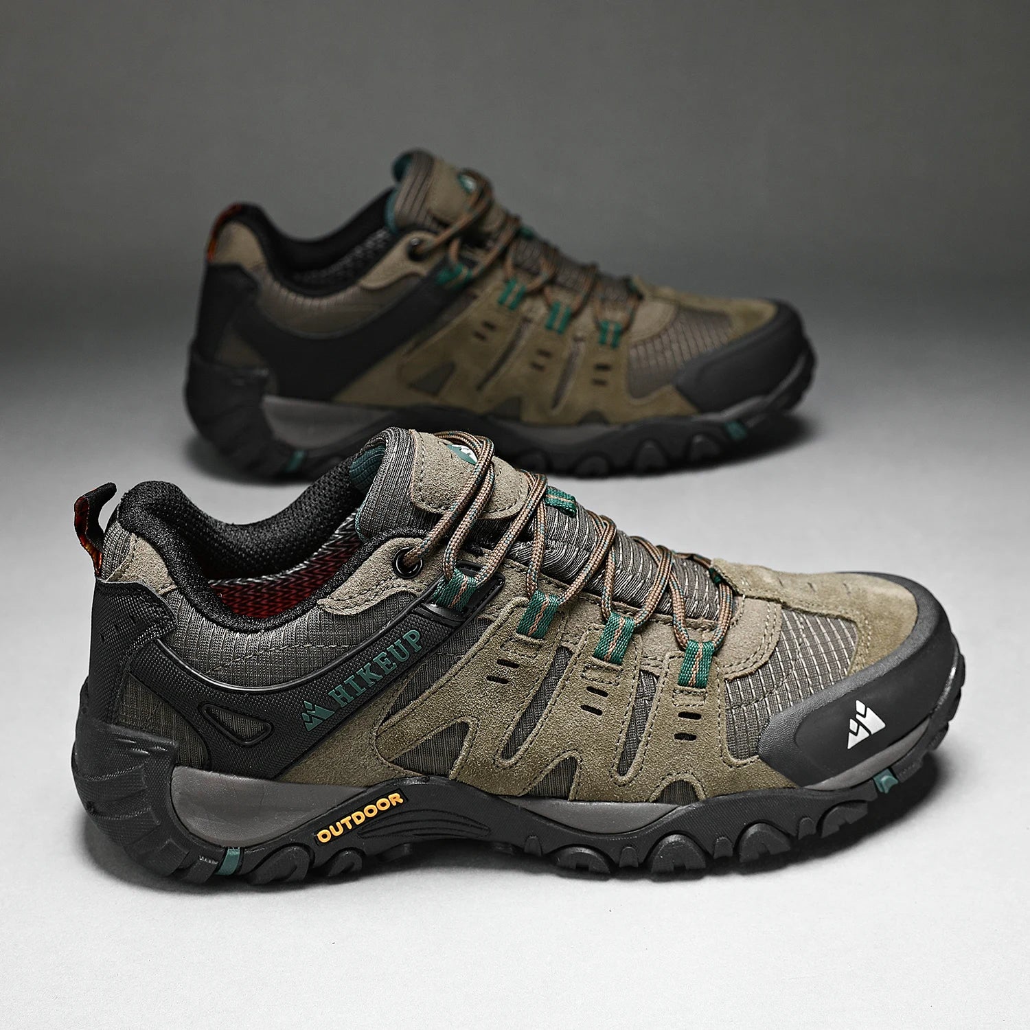 HIKEUP Men's Suede Leather Hiking Shoes – Outdoor Trekking